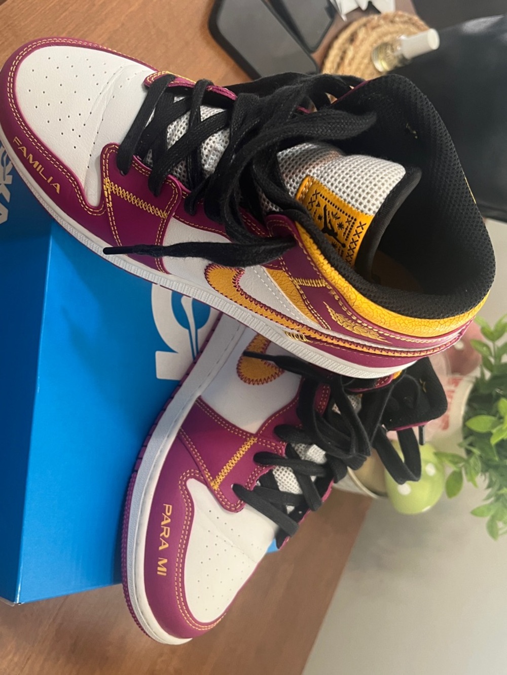Nike Women’s Low-Top Sneakers in White, Purple & Yellow
